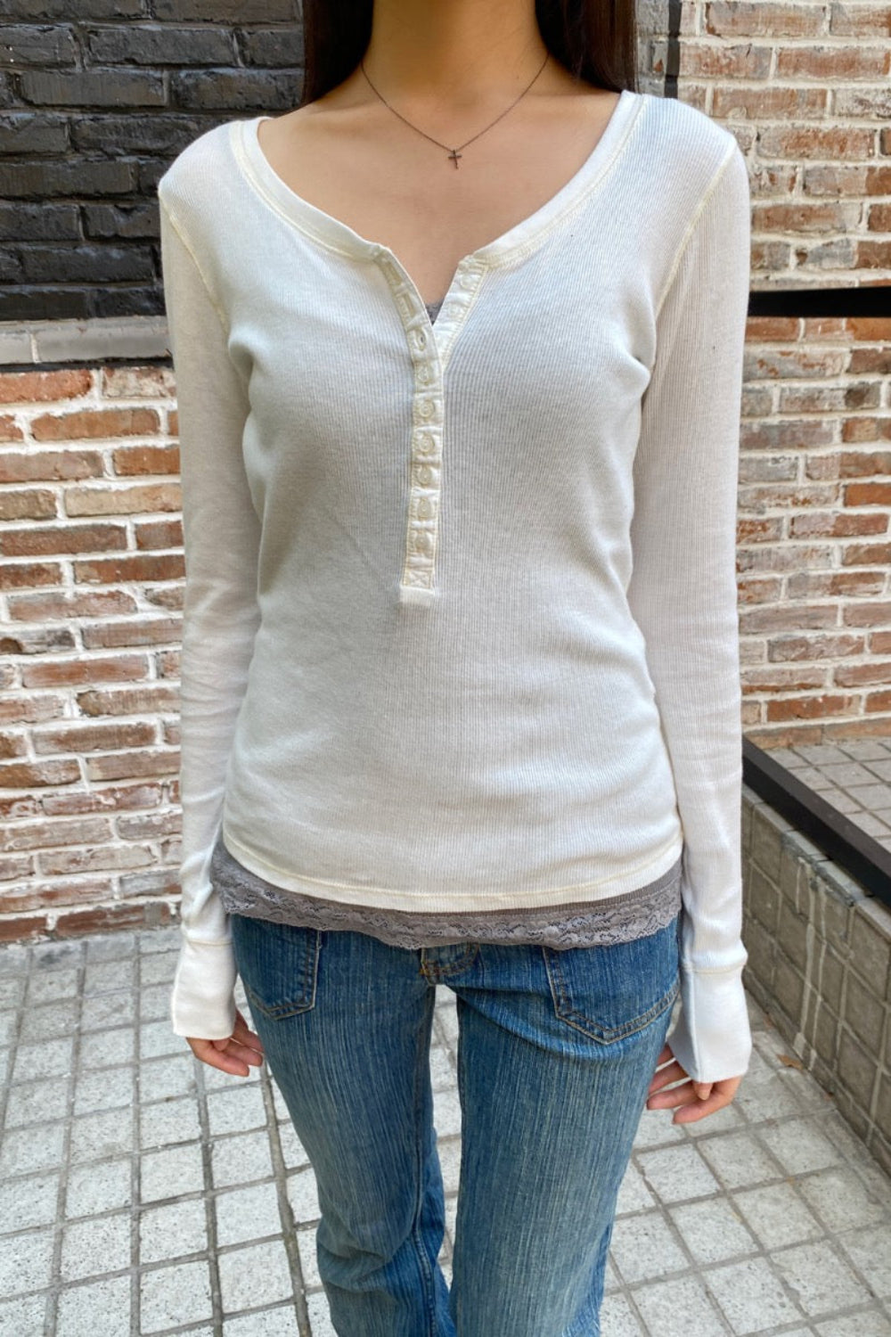 Zelly Ribbed Top | White / XS/S