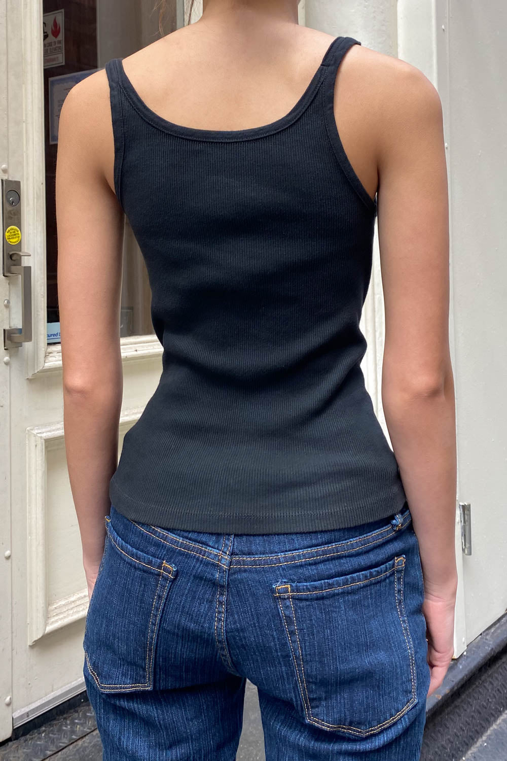 Beyonca Long Tank | Faded Black / Regular Fit