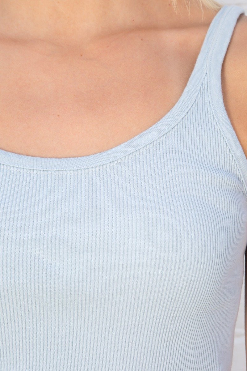 Beyonca Long Tank | Light Blue / Regular Fit