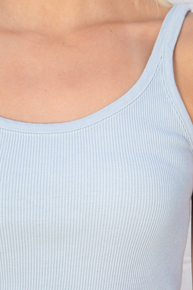 Beyonca Long Tank | Light Blue / Regular Fit