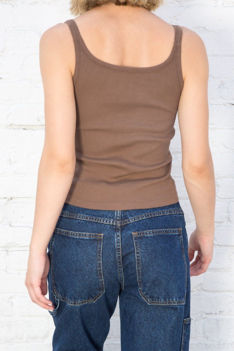 Beyonca Long Tank | Brown / Regular Fit