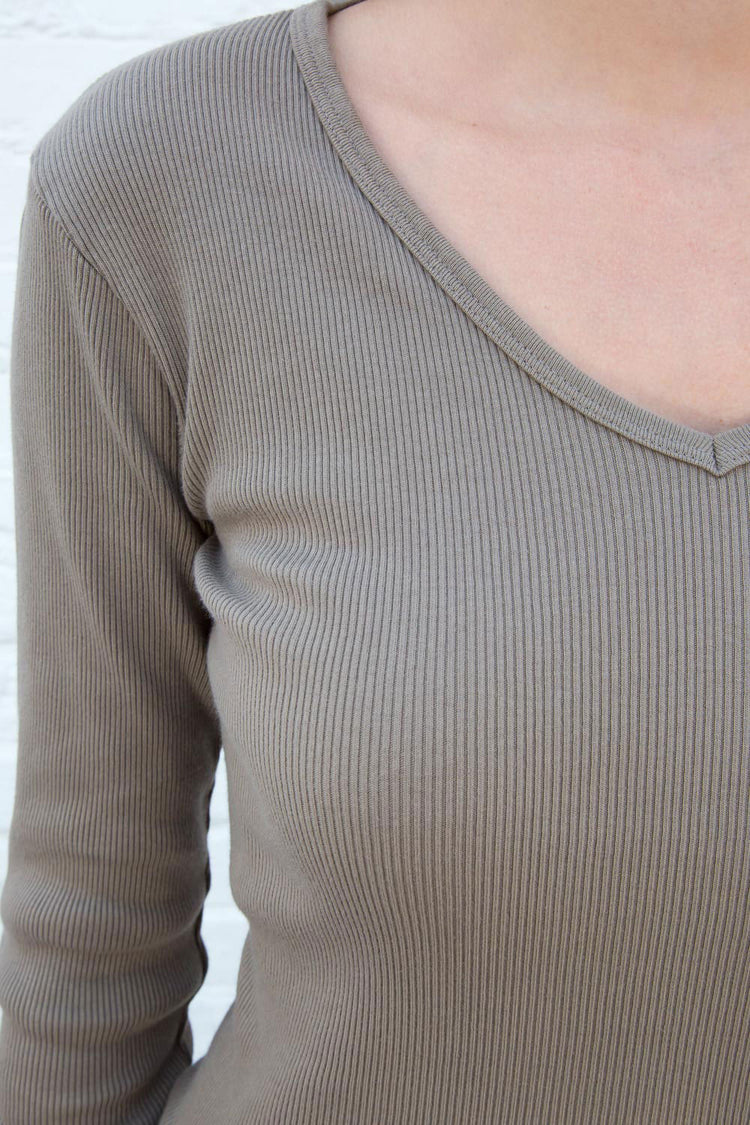 Josephine Ribbed Top | Mocha / XS/S