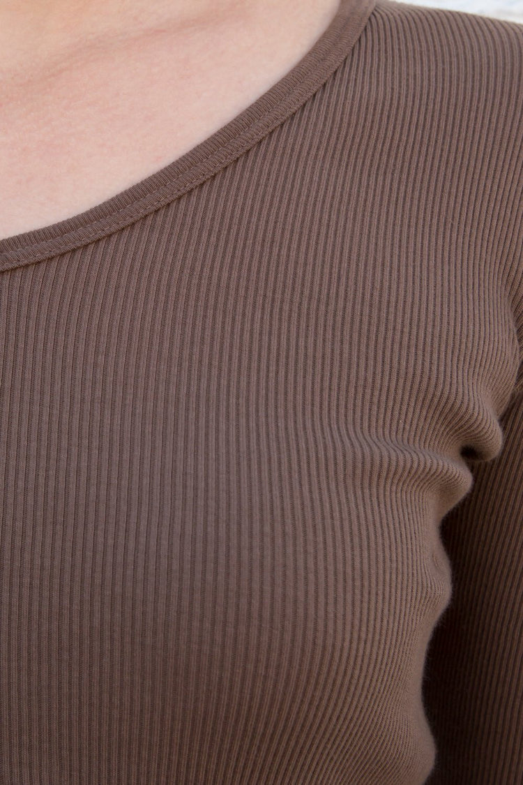 Josephine Ribbed Top | Brown / XS/S