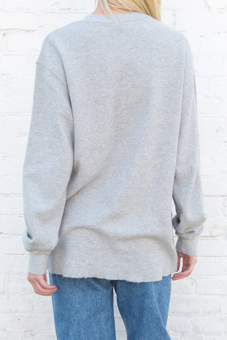 Laila Thermal Top | Heather Grey / Oversized Fit