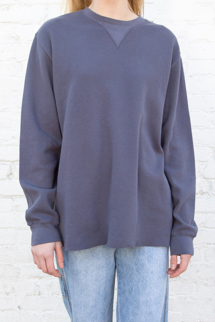 Laila Thermal Top | Faded Navy Blue / Oversized Fit