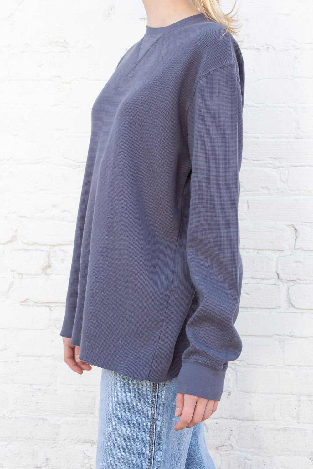 Laila Thermal Top | Faded Navy Blue / Oversized Fit