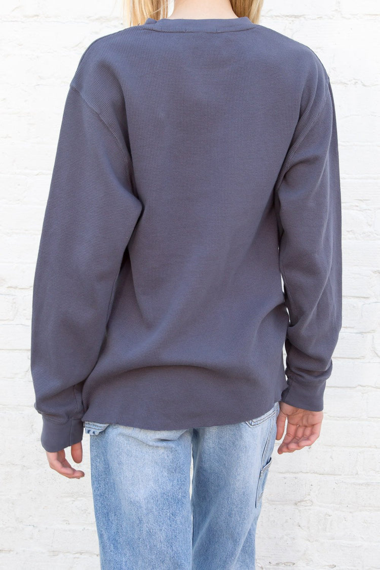 Laila Thermal Top | Faded Navy Blue / Oversized Fit