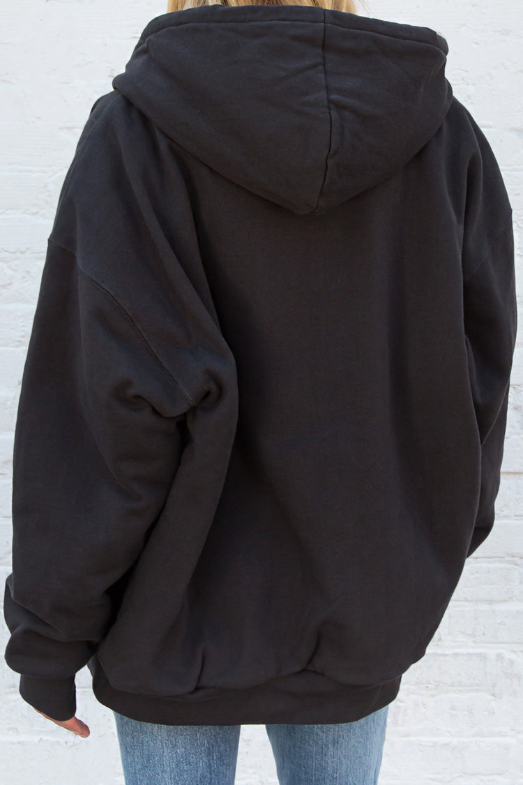 Carla Plaid Hoodie | Black With Red Plaid / Oversized Fit