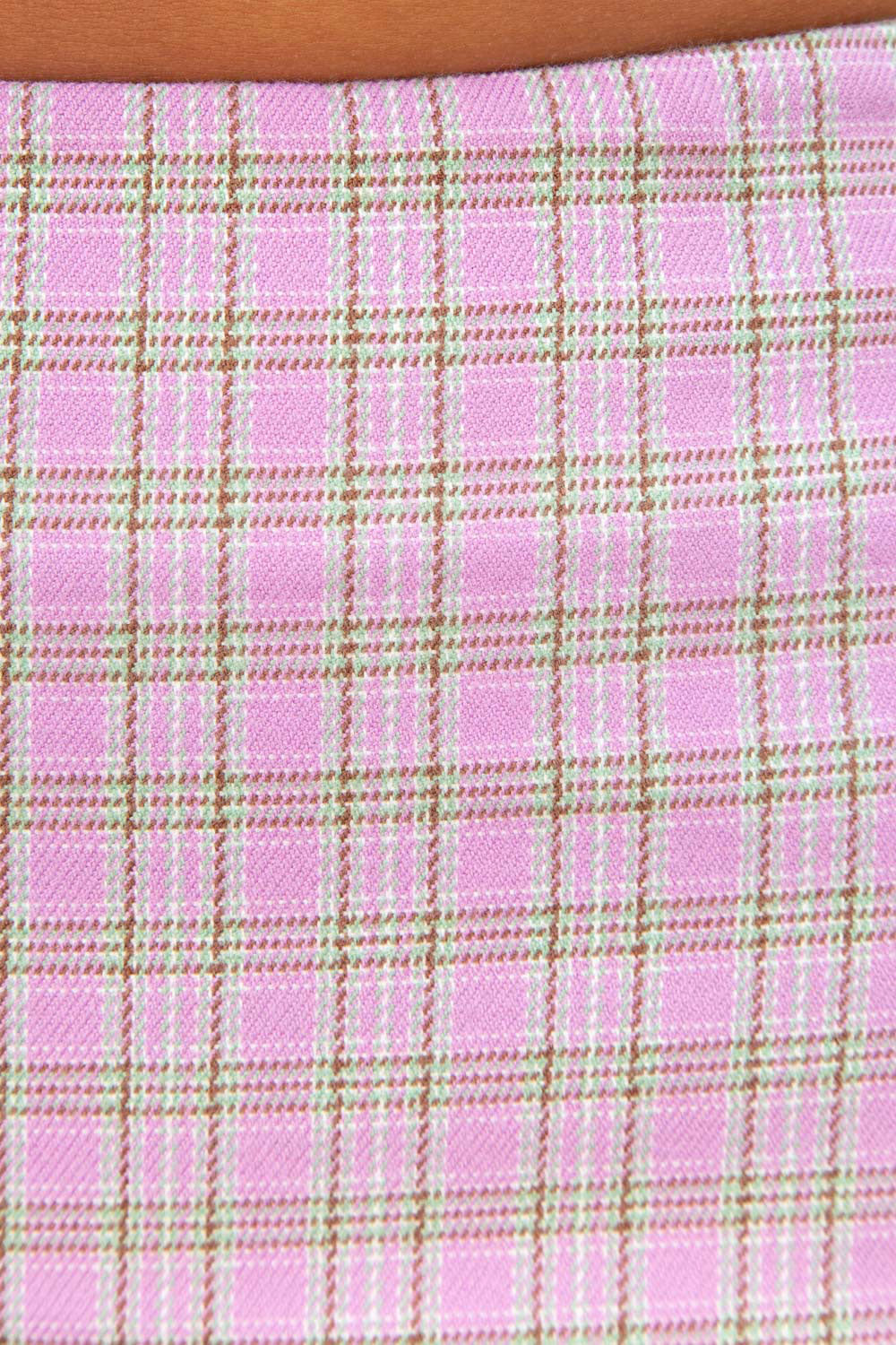 Cara Skirt | Light Purple with Green and Brown Plaid / S