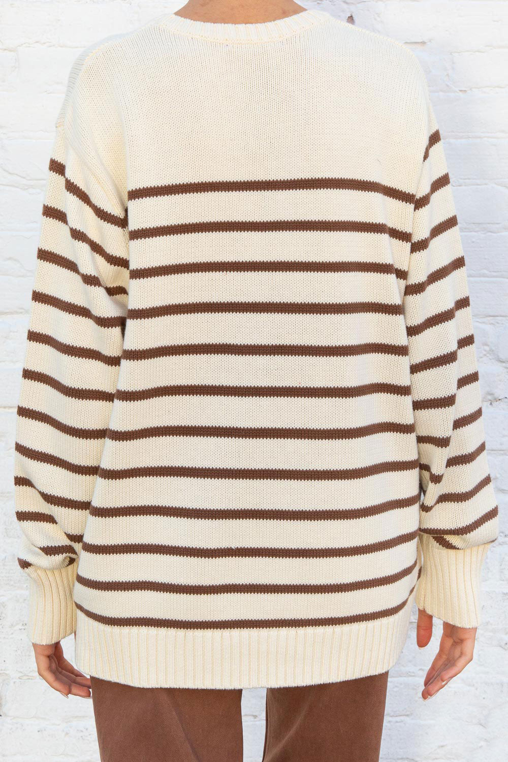 Ivory Brown Thick Stripes / Oversized Fit