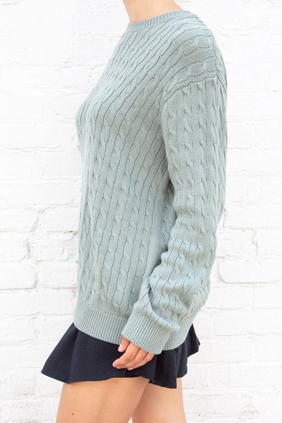 Brianna Cotton Cable Knit Sweater Brandy Melville UK