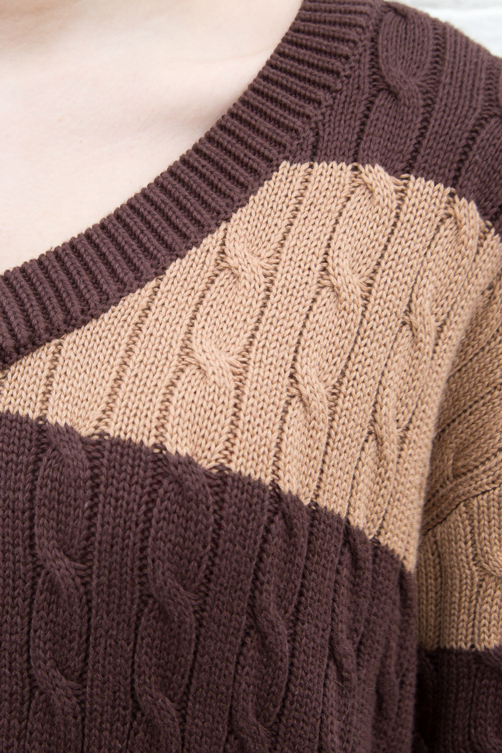 Nikki Cotton Striped Sweater | Thick Brown Stripes / Oversized Fit