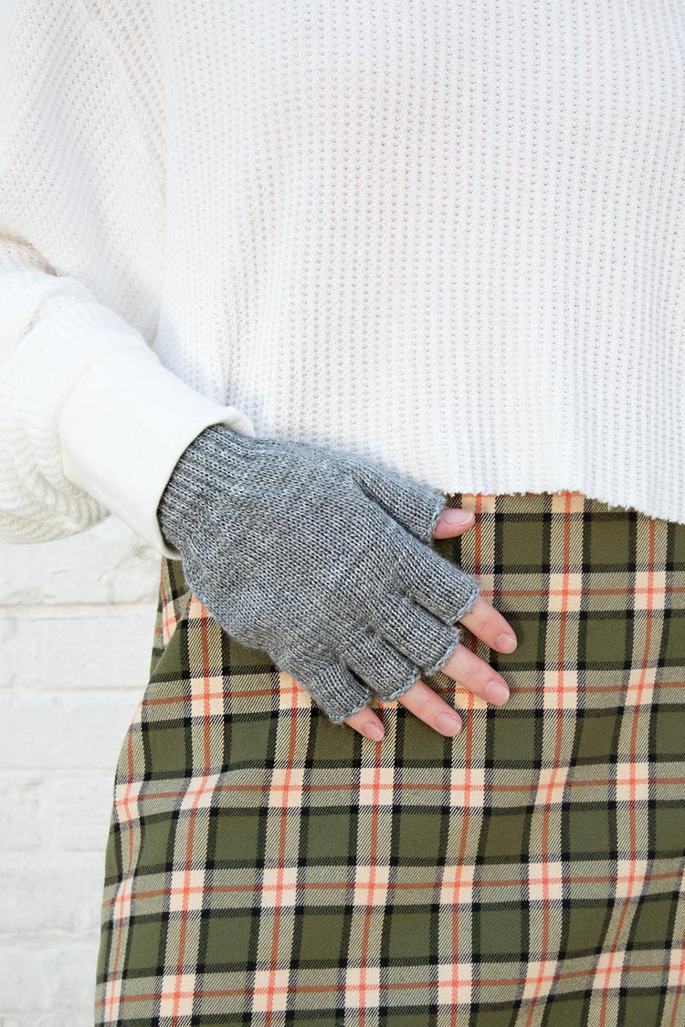 Fingerless Wool Gloves | Grey