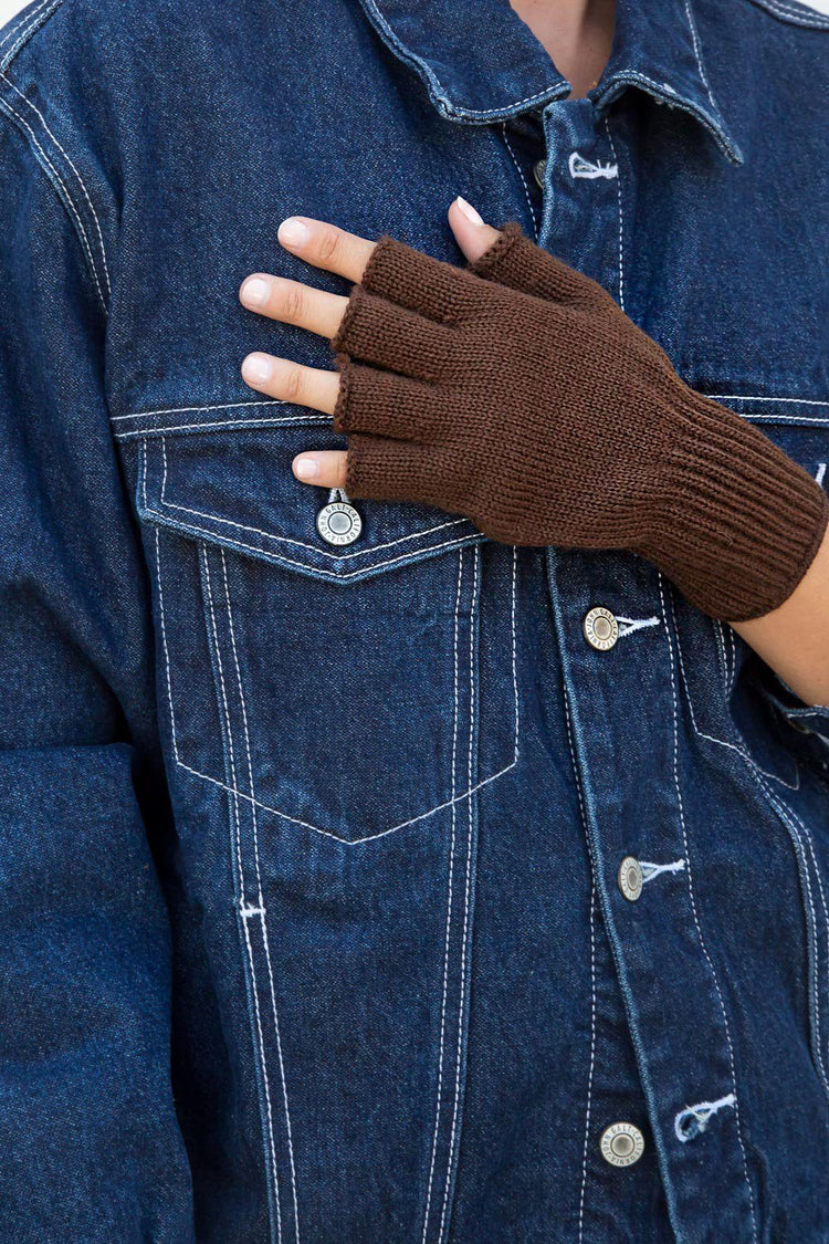 Fingerless Wool Gloves | Mocha