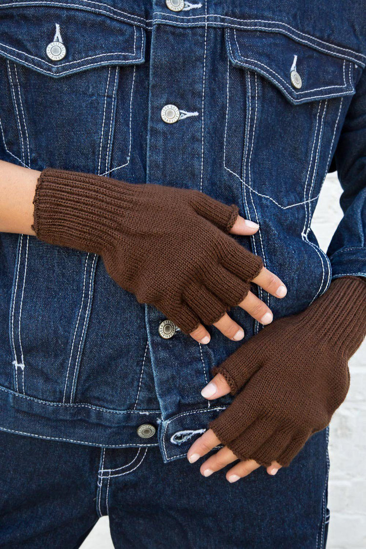 Fingerless Wool Gloves | Mocha