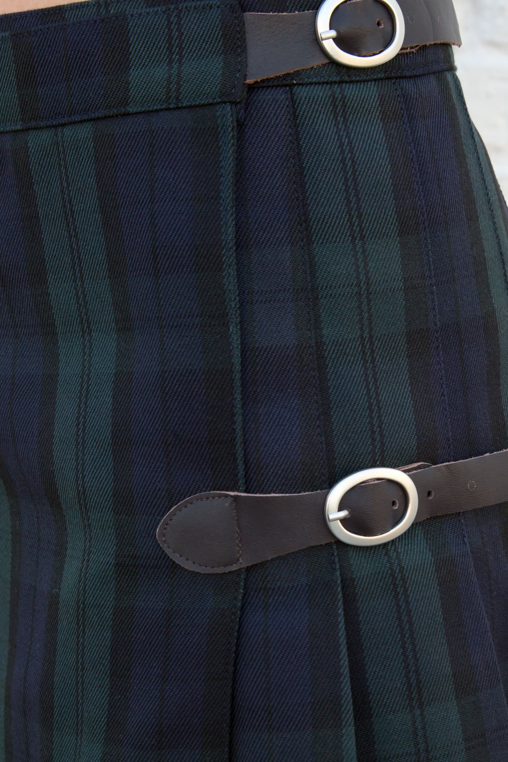 Navy Blue And Dark Green Plaid / XS/S