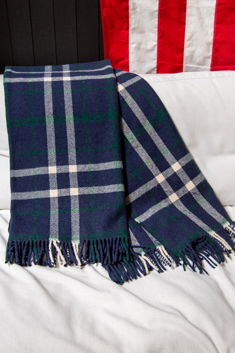 Plaid Blanket | Green Blue Red White Plaid