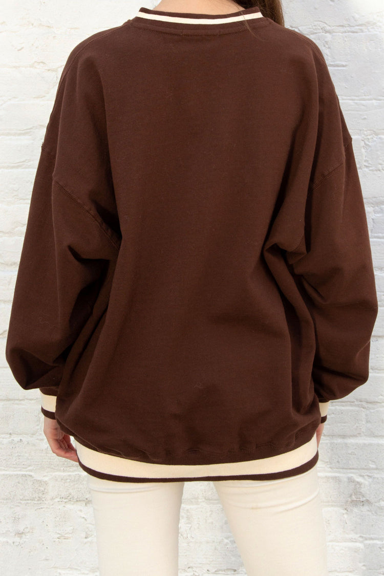 Erica Trimming Sweatshirt | Brown / Oversized Fit