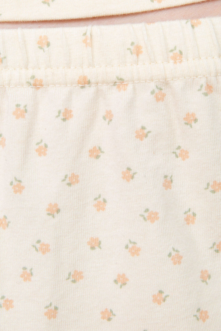 Emery Floral Sweatshorts | Ivory With Peach Floral / XS/S