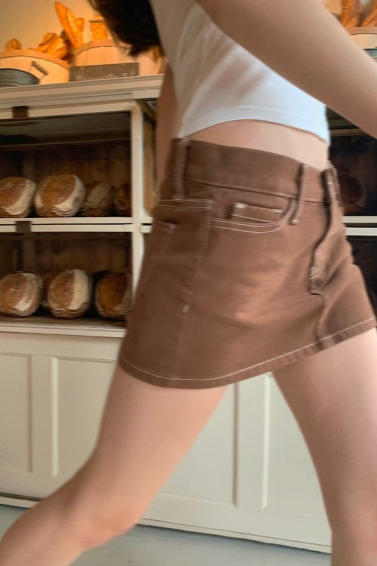 Malia Mini Skirt | Brown / S