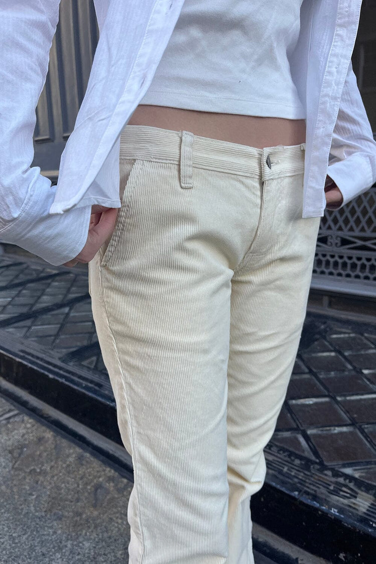 Sydney Corduroy Pants | Ivory / M