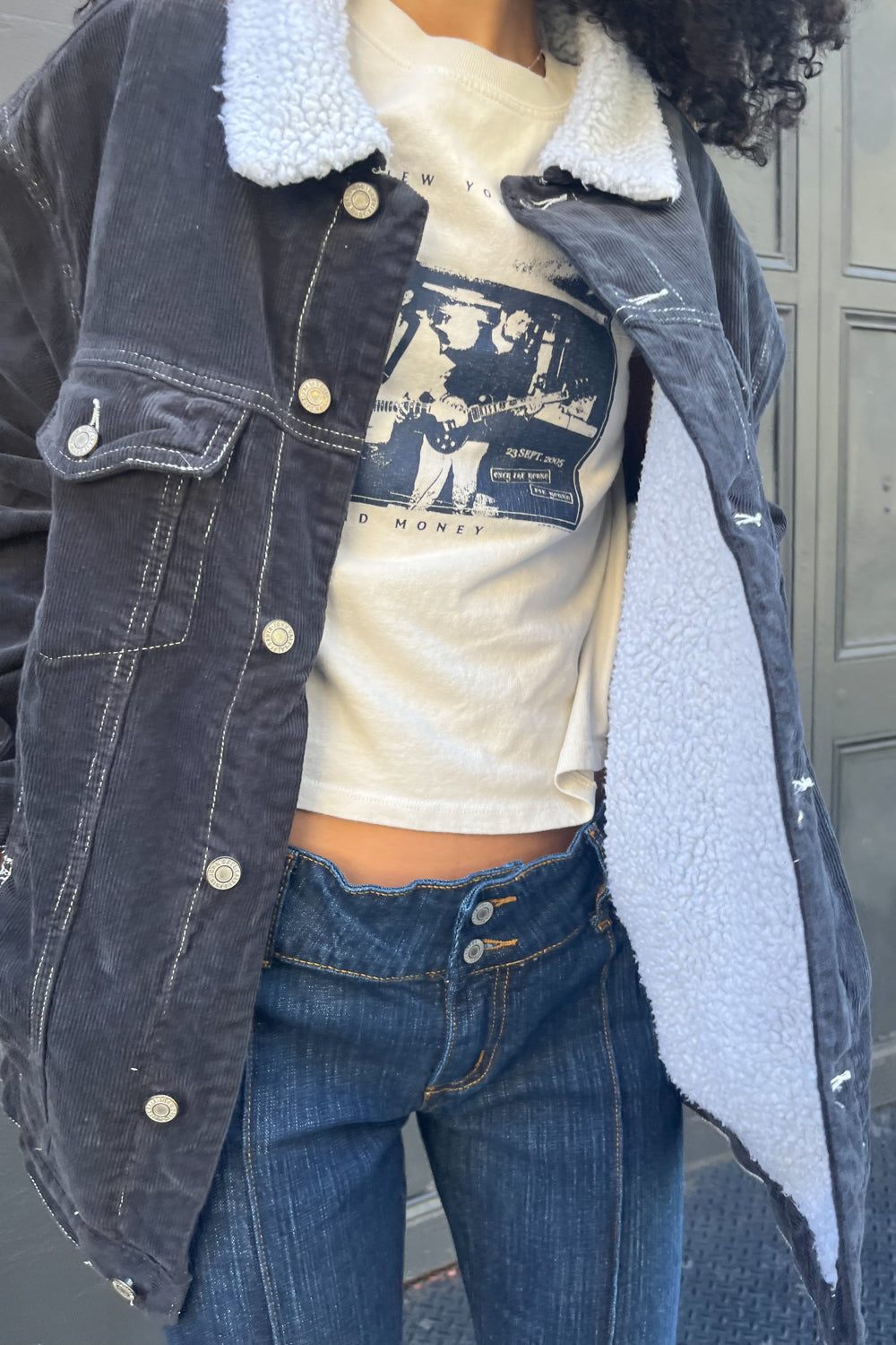 Navy Blue Corduroy / Oversized Fit
