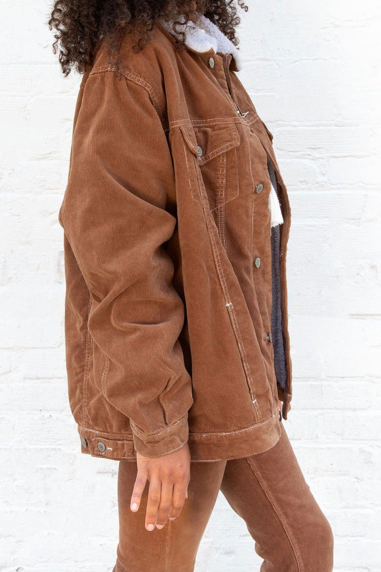 Lillian Fur Corduroy Jacket | Brown / Oversized Fit