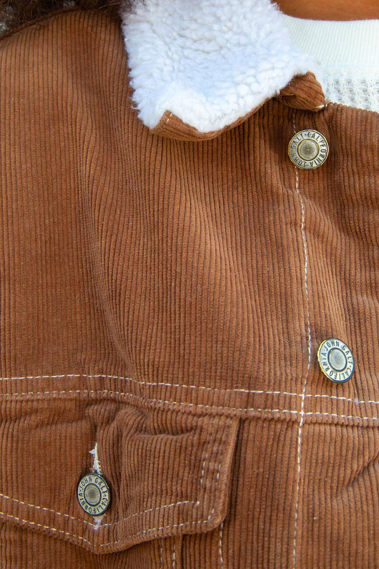 Lillian Fur Corduroy Jacket | Brown / Oversized Fit