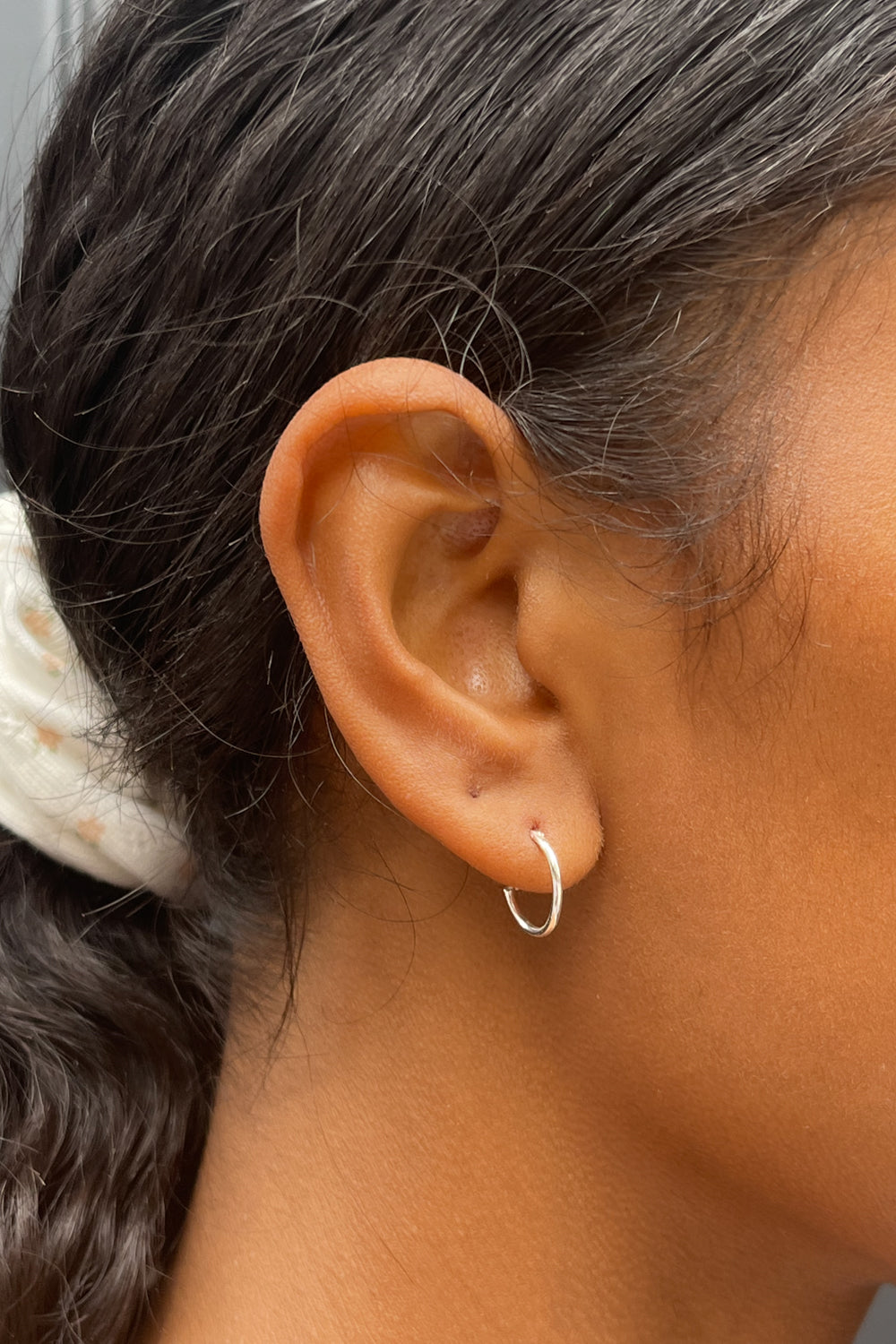 Sterling Silver Mini Infinity Hoop Earrings | Silver