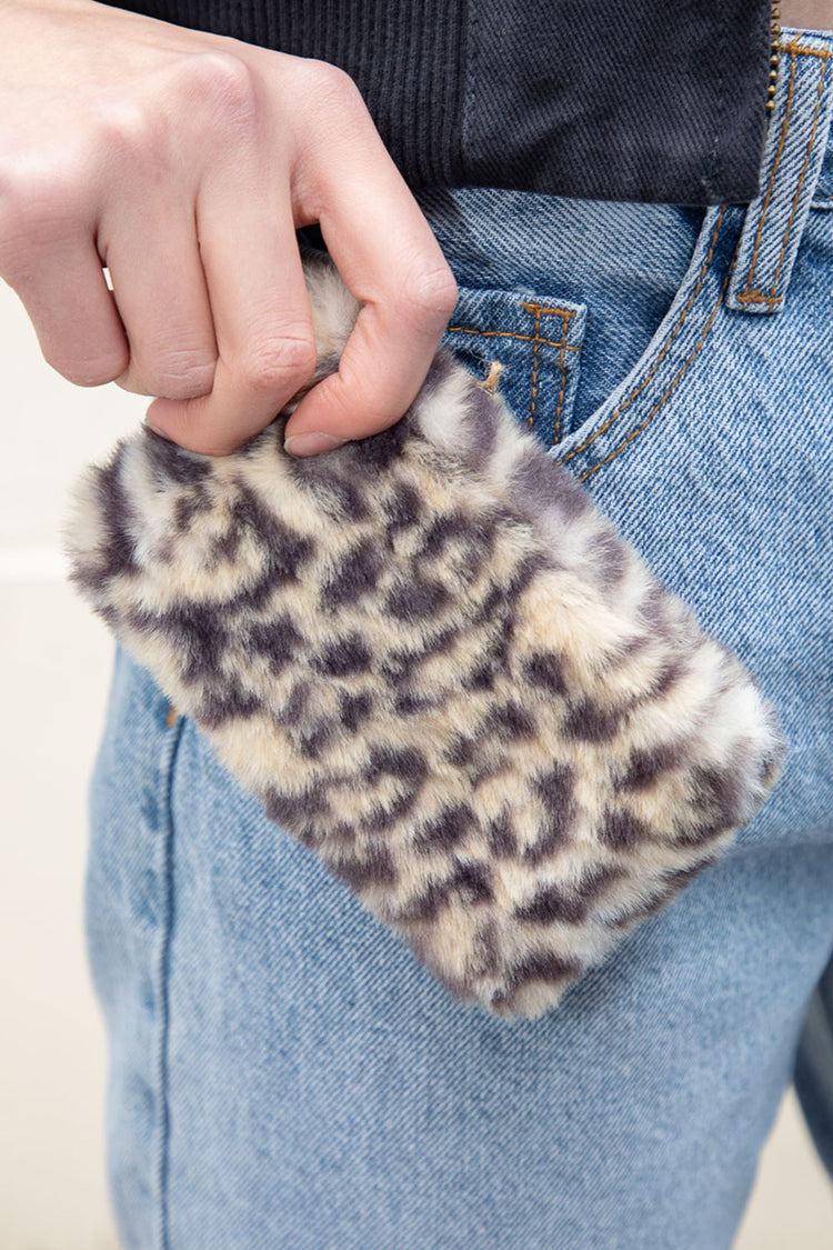 Leopard Print Faux Fur Coin Purse | Leopard Print