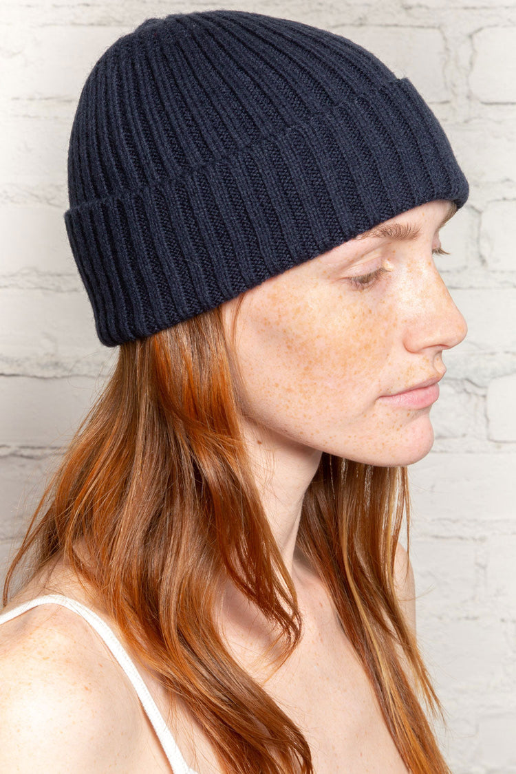 Jade Beanie | Navy Blue