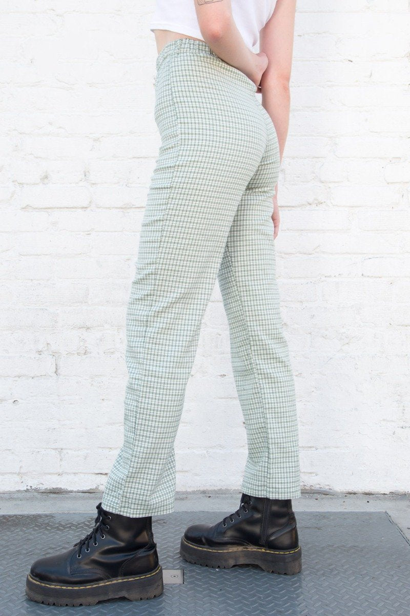 Light Green and White Plaid / S