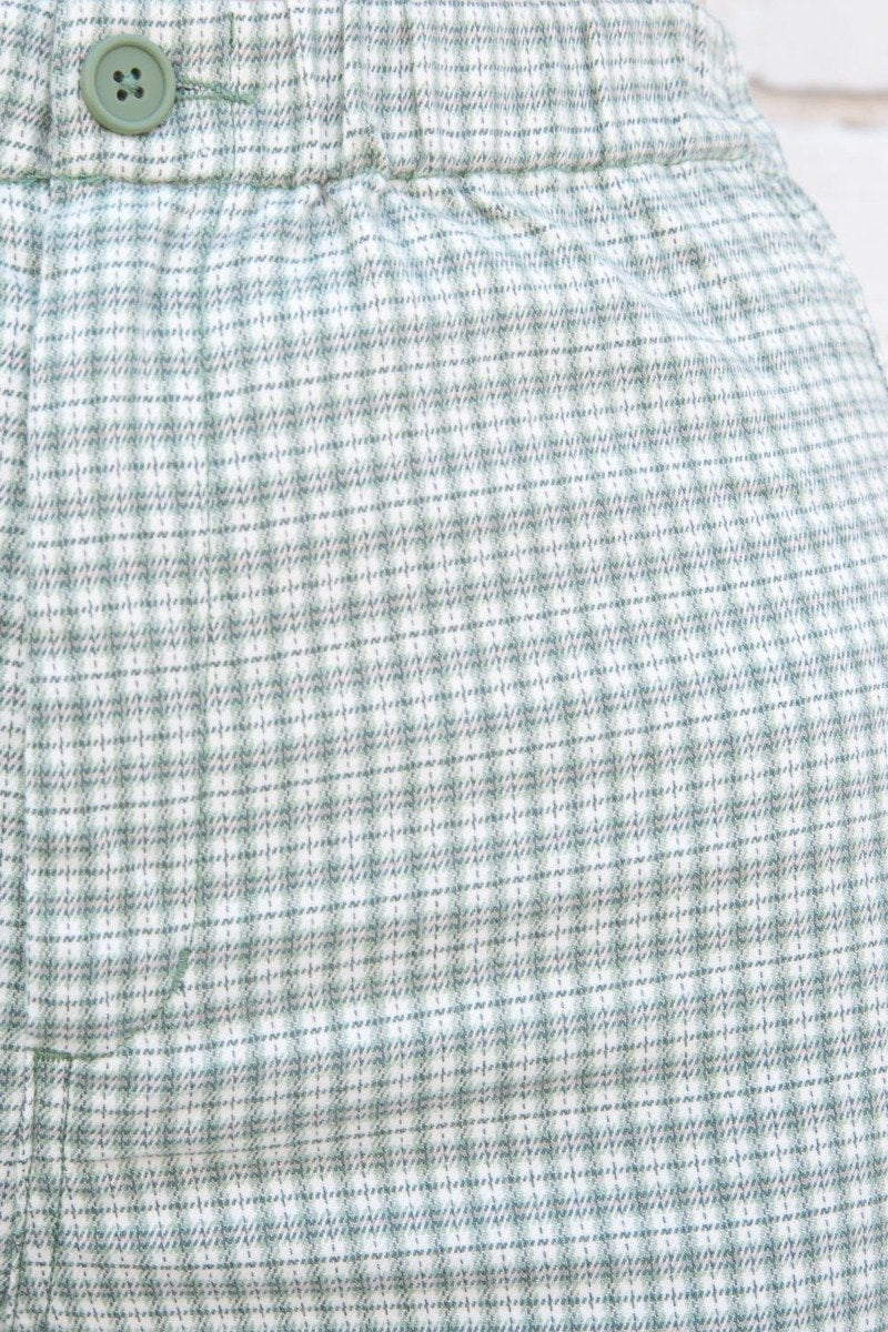 Light Green and White Plaid / S