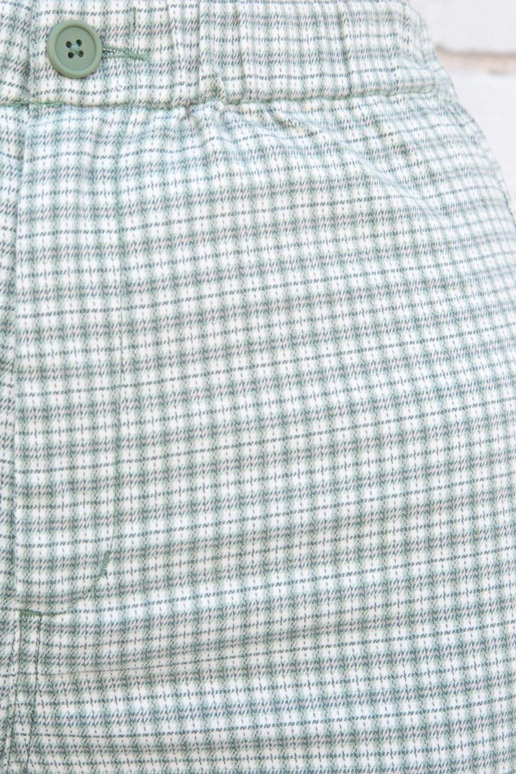 Tilden High Rise Pants | Light Green and White Plaid / S