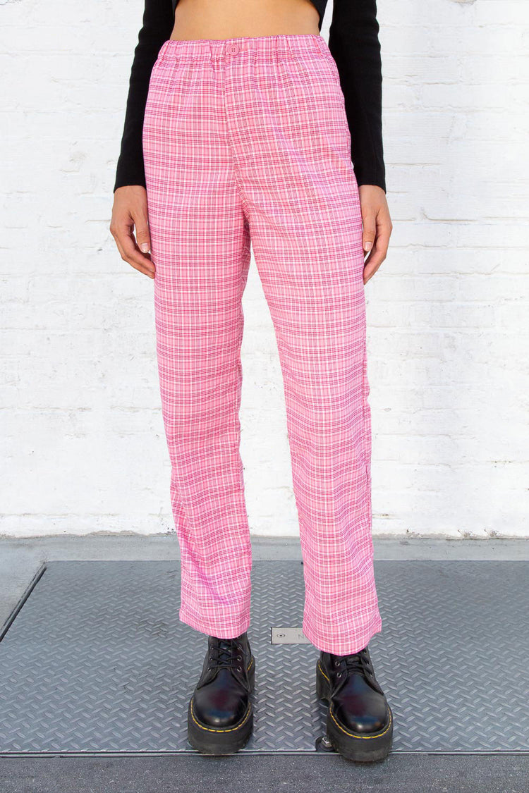 Tilden High Rise Pants | Bubblegum Pink and White Plaid / S