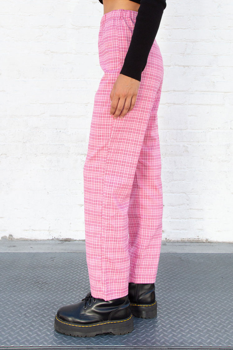 Tilden High Rise Pants | Bubblegum Pink and White Plaid / S