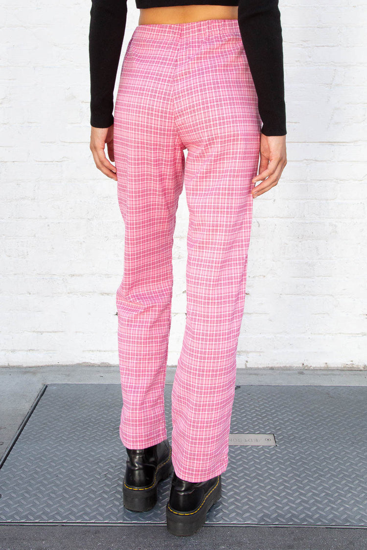 Tilden High Rise Pants | Bubblegum Pink and White Plaid / S