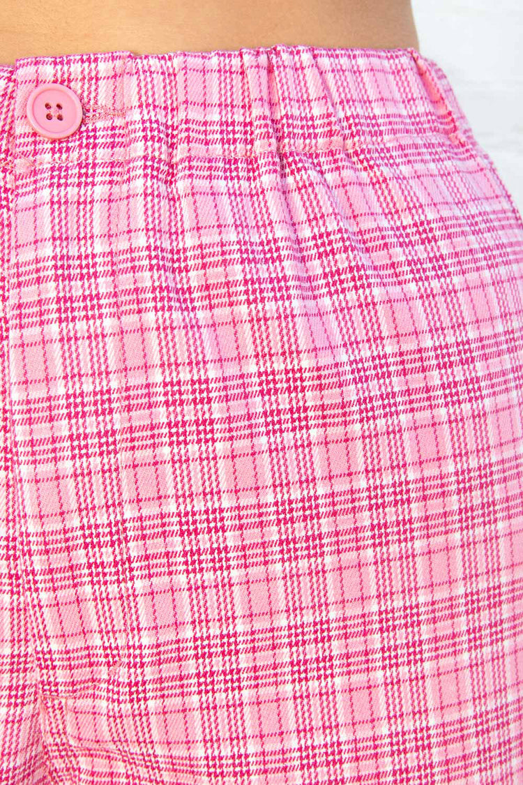 Tilden High Rise Pants | Bubblegum Pink and White Plaid / S