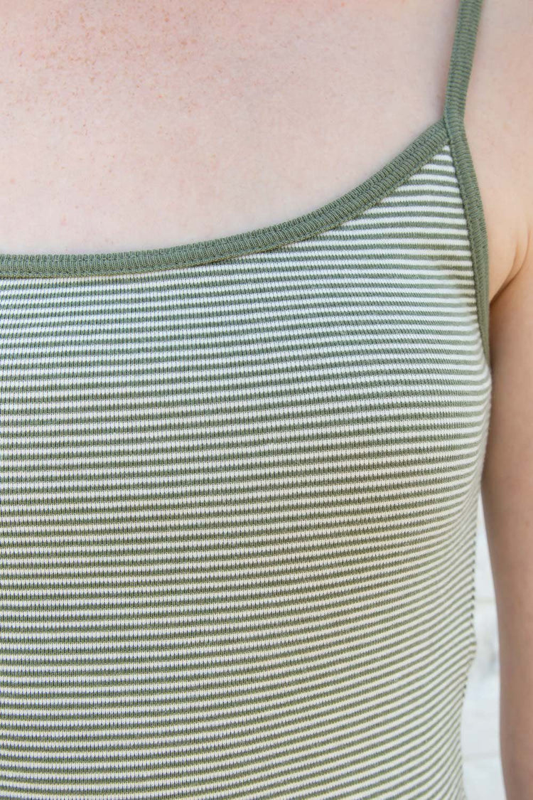 Skylar Stripes Tank | Fern Thin Stripes / XS/S