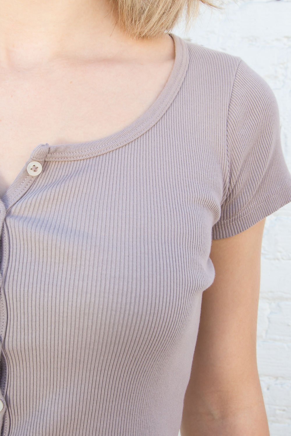 Zelly Button Up Top | Purple Taupe / S