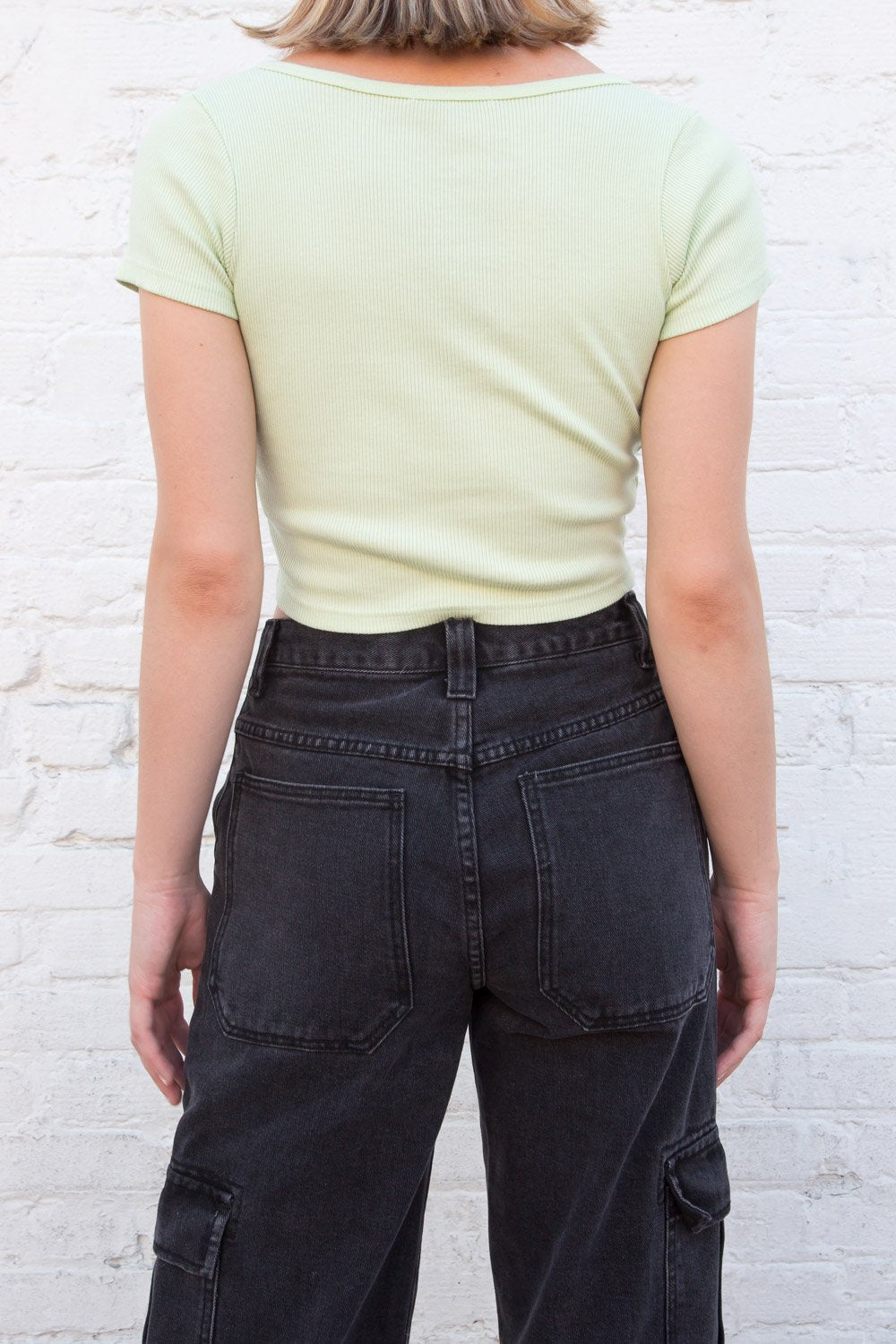 Zelly Button Up Top | Pastel Green / S