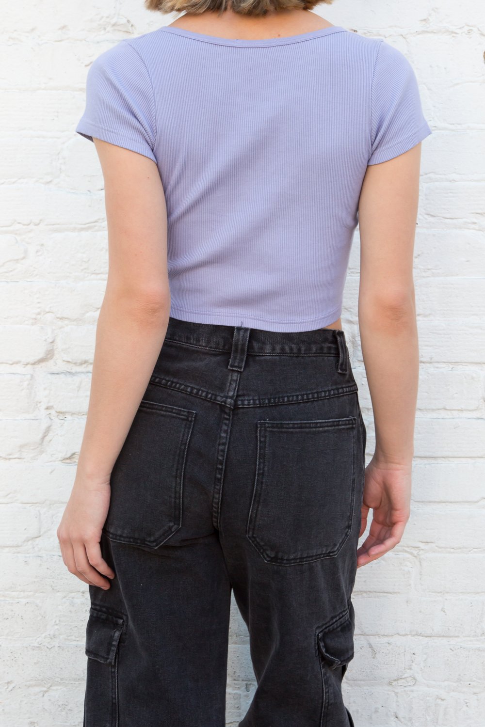 Zelly Button Up Top | Pastel Purple / S