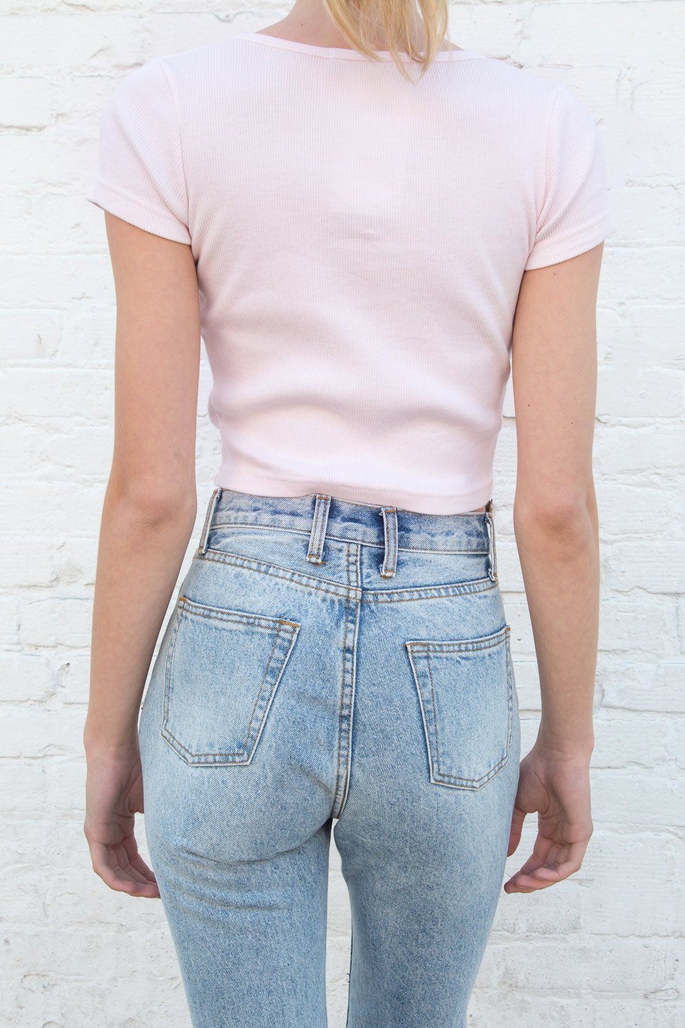 Zelly Button Up Top | Pastel Pink / S