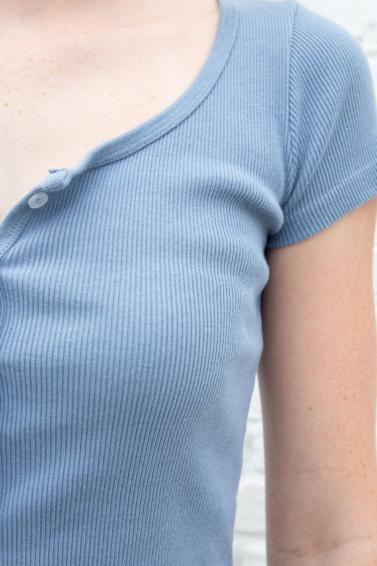 Zelly Button Up Top | Sky Blue / S