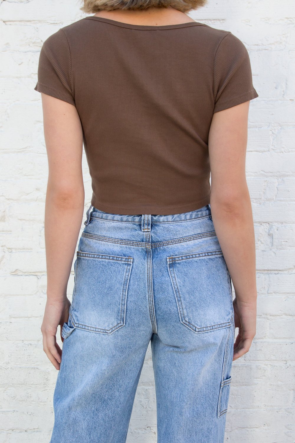 Zelly Button Up Top | Brown / S