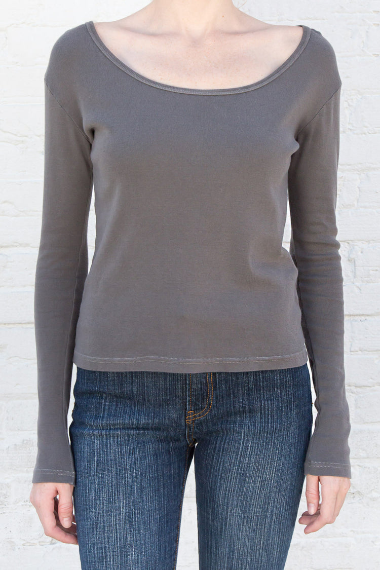 Jillian Basic Top | Dark Heather Grey / XS/S