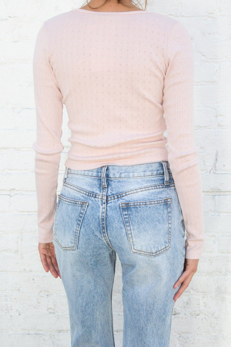 Zelly Eyelet Top | Pastel Pink / S