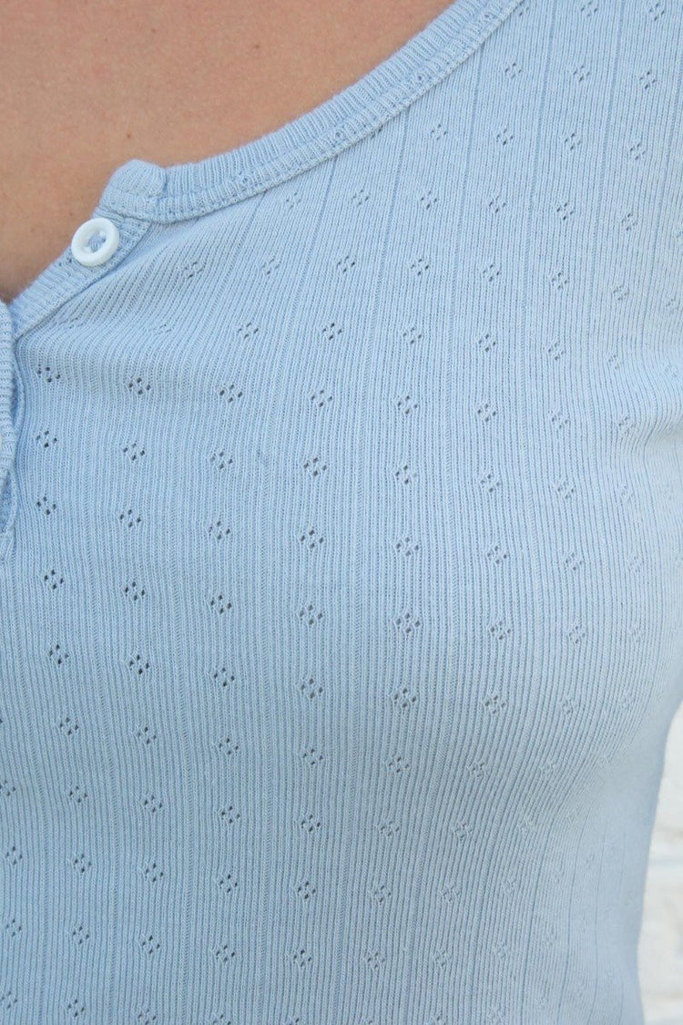 Zelly Eyelet Top | Light Blue / S