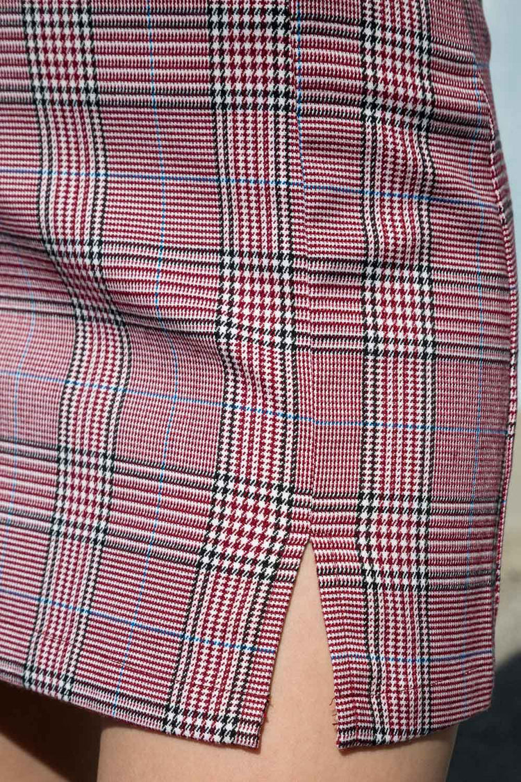 Cara Skirt | Red Black Blue Plaid / S