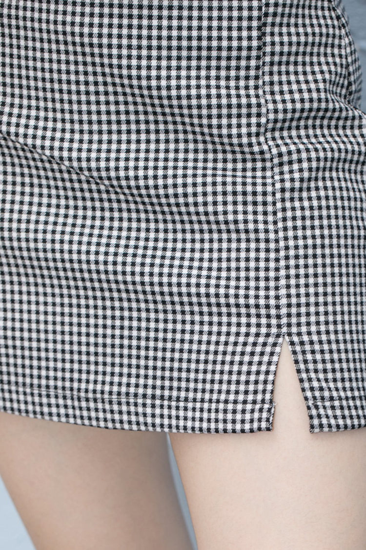 Cara Skirt | Black and White Gingham / S